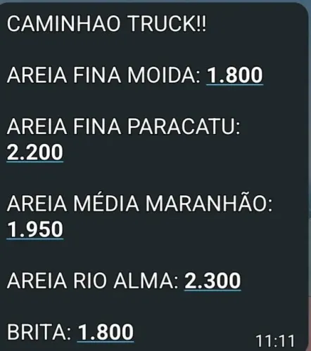 Venda de areia