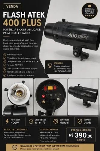 Flash tocha atek 400 plus