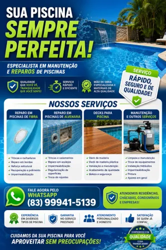 Serviço e reparos piscinas
