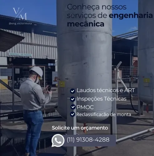 Engenheiro mecânico Victor Laudo técnico + ART