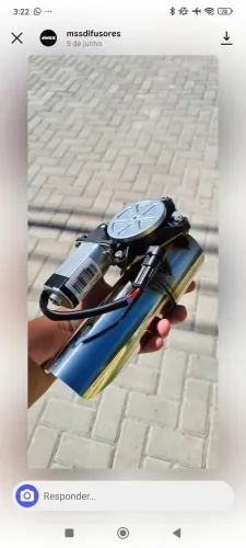 Difusor de escapamento 100% inox com controle