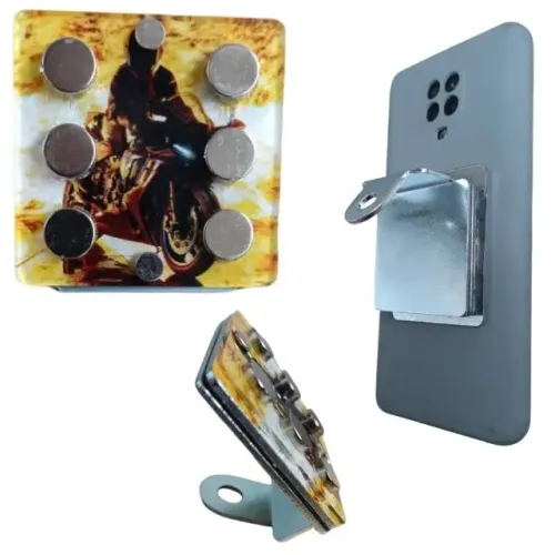 Suporte Celular Moto Magnético Imã Plaquinha Chapinha Metal Moto Boy