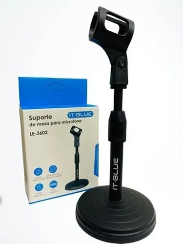 Suporte De Mesa Para Microfone Mini Pedestal Le 3602 It-Blue