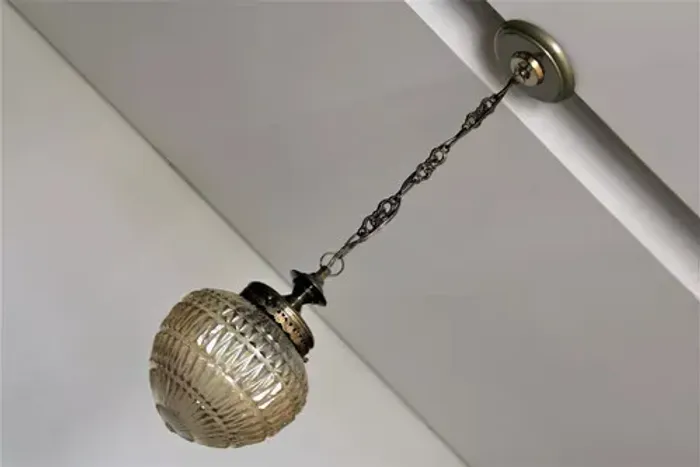 Lustre Cristal Bico Jaca Ambar e Metais Bronze - Anos 60