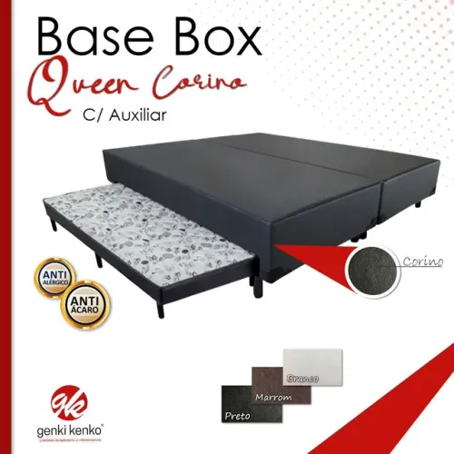 Cama Queen size box com cama auxiliar