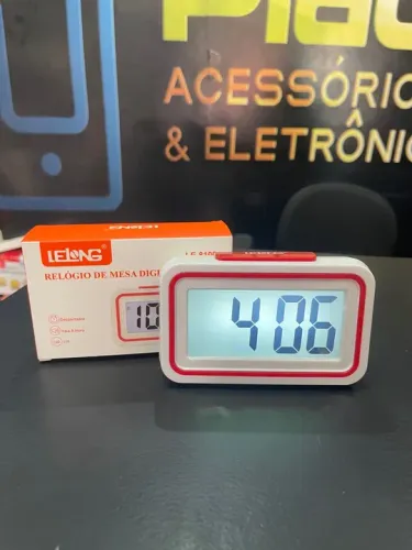 Relogio Digital Fala A Hora Despertador Termometro Vermelho