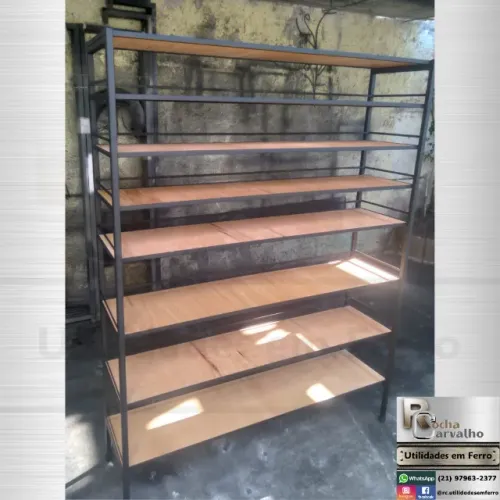 Gôndola Industrial 1,70x1,30x0,30 (8 prateleiras). Sob Encomenda. Orçamos sob medida.