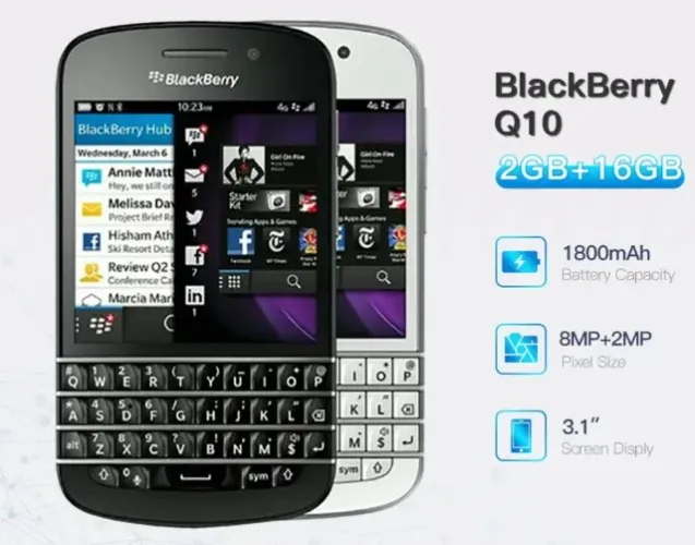 BLACKBERRY Q10 16GB 2GB DUAL-CORE 4G CAMERA 8MPX 2MPX VIDEO FULL HD GPS WI-FI ENTRADA SD A
