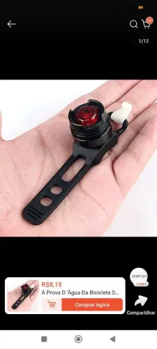 Luz Traseira para Bicicleta à Prova D'Água