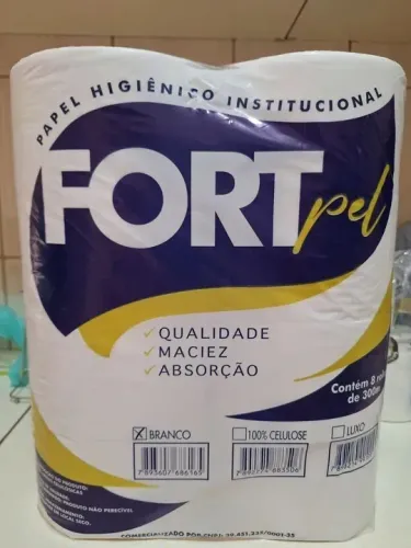 papel higiênico rolão fortpet luxo branco
