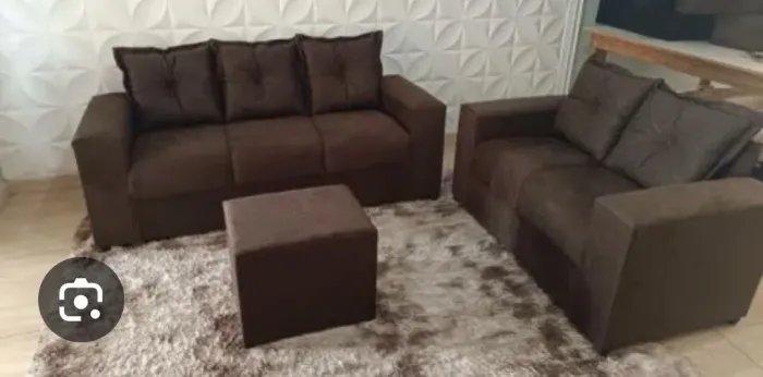 Conjunto de Sofás Marrom 2x3 lugares 