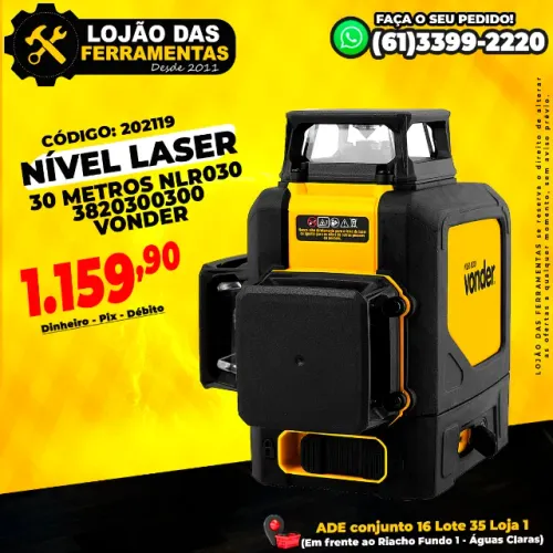 Nível Laser 30 Metros NLR030 3820300300 Vonder