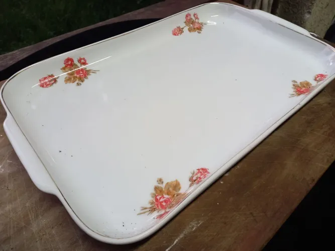 Antiga Travessa Porcelana Steatita