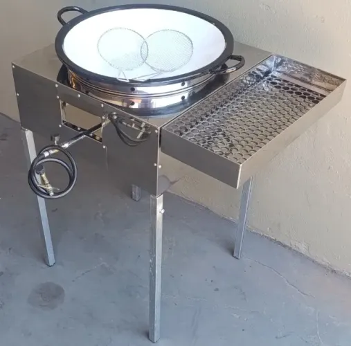 Fritador de Pastel e Salgados com Tacho 10 litros Profissional Completo Pasteleiro
