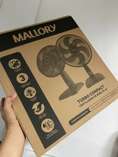 Ventilador de Mesa Mallory 30cm Turbo Compact Preto an1