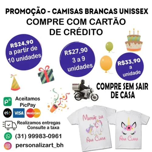 Promoção - Camisas de Aniversário