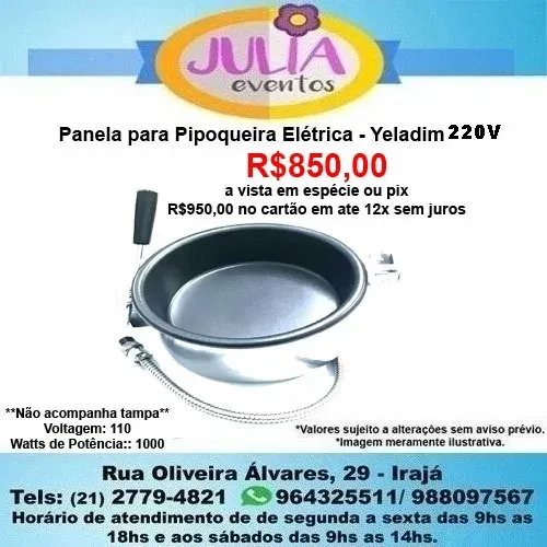 Panela para Pipoqueira Elétrica - Yeladim 220v