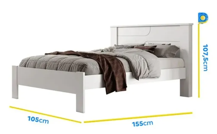 Cama de Casal Pérola - Branco - Nova