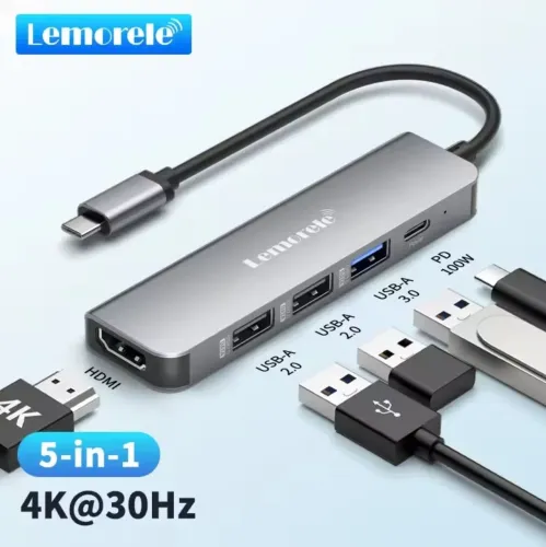 Hub USB-C 5 em 1 4K@30Hz