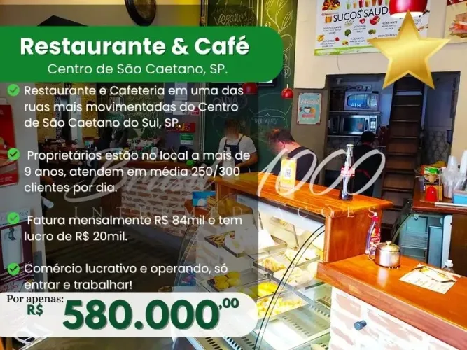 Restaurante & Café no Centro de São Caetano, SP. (Cod. 105028)