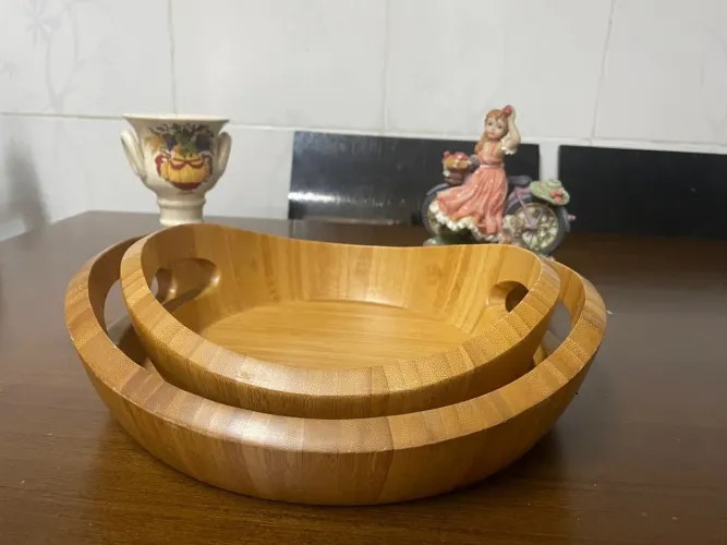 Jogo de Bandejas em Bambu 