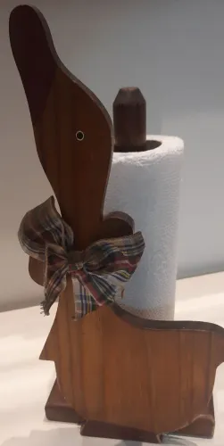 SUPORTE PAPEL TOALHA DECORATIVO MADEIRA 