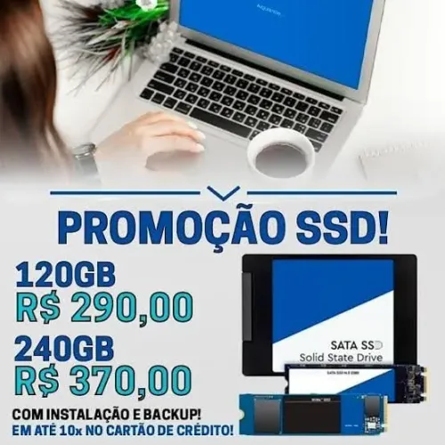 SSD SATA 120GB e 240GB com instalação e backup!