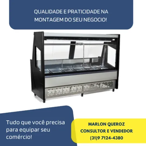 Balcão de Açougue 2m Preto Polar Novo