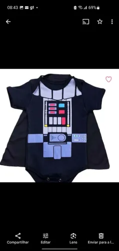Fantasia Darth Vader Infantil. Novo!