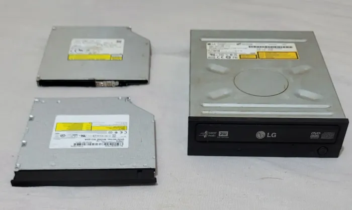 Lote 3 drives dvd rw - 1 desktop ide LG, 2 laptop notebook leitor CD DVD PC computador