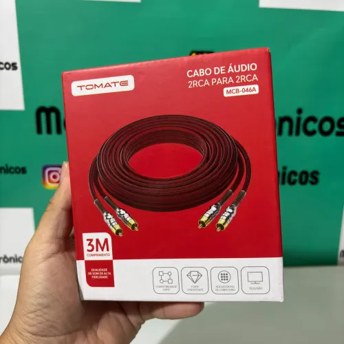 Cabo 2  RCA para 2 RCA blindado  3 metros cobre