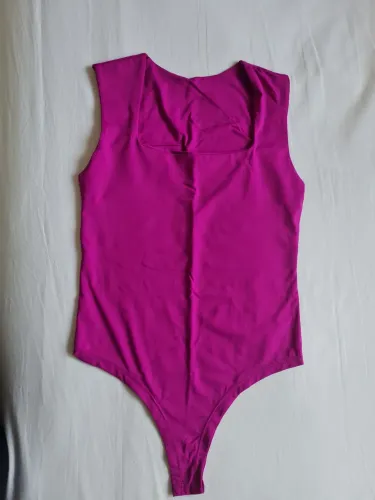 Body Fúcsia Decote Quadrado