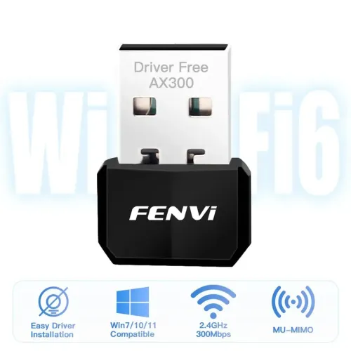 Adaptador Wi-Fi USB AX300Mbps - Driver Free - Fenvi