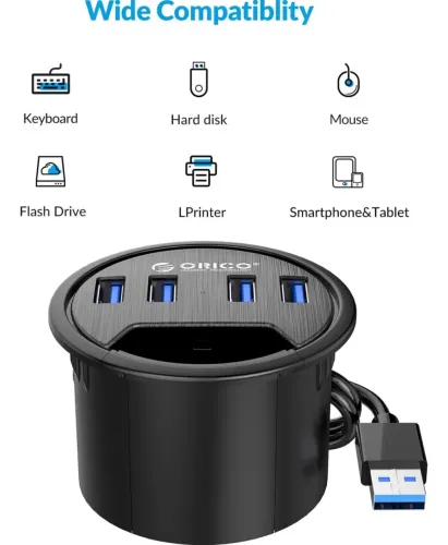 Orico Arandela De Escritorio, Concentrador Usb 30 De 4 De 5