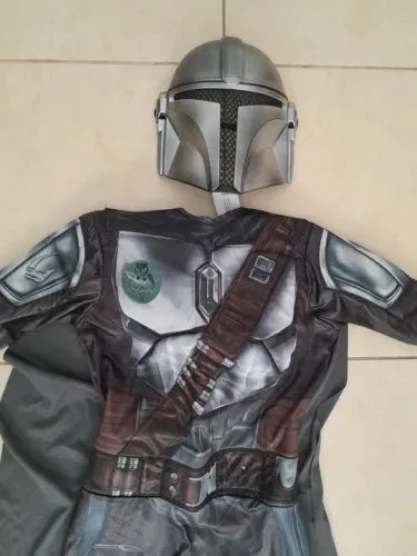 Fantasia Star Wars Mandalorian,8 a 10 anos,nova