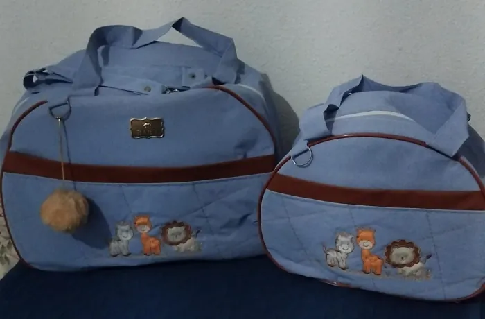 Loja mundo encantado kids Kit Bolsas Maternidade Bordadas Safari