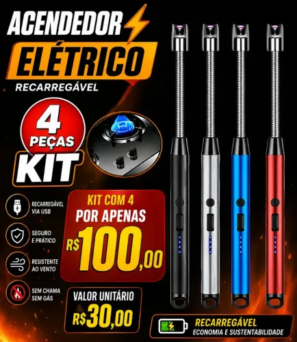 Acendedor elétrico Recarregável USB Novo kit ou Unidade