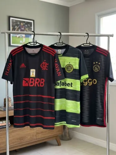 Kit 3 Camisas de Futebol Adidas (Flamengo, Celtic e Ajax) - Tamanho P