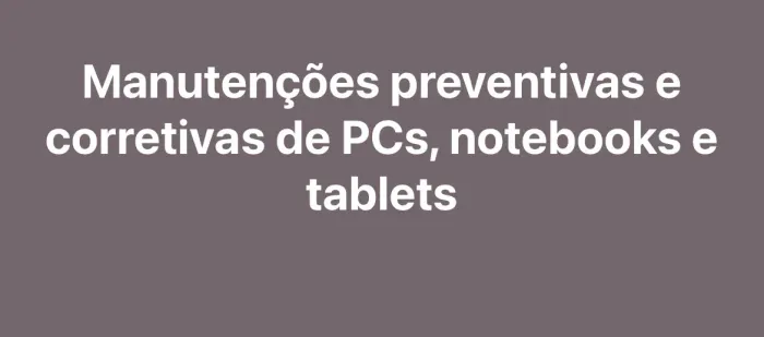 Formatações de PCs e notebooks