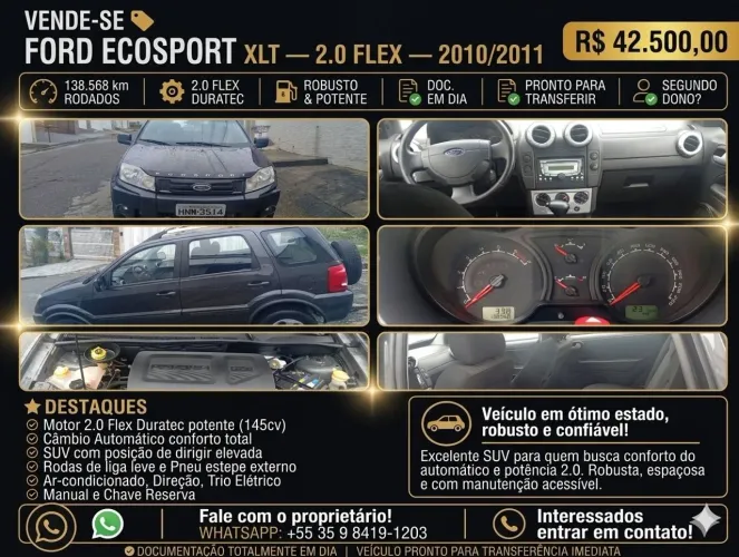 Ford Ecosport XLT 2.0/ 2.0 Flex 16V 5P Aut. 2011