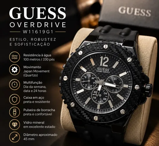 Relógio GUESS Overdrive W11619G1 Original