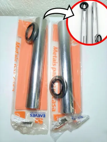 Kit 2 Tubos De Ligação Inox Cromado 25cm Esteves - Novo