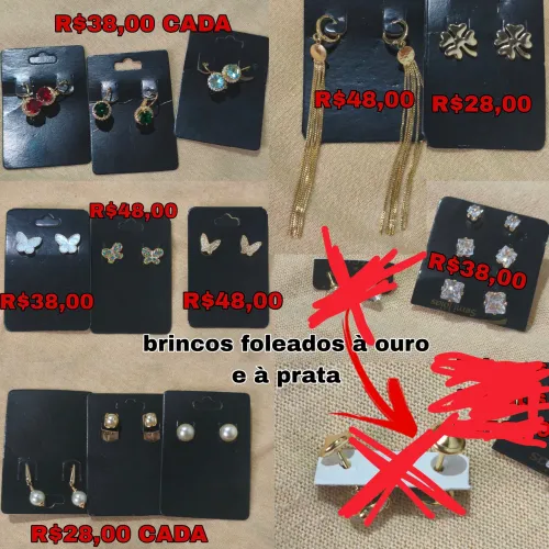 Kit de brincos foleados! Não oxida!