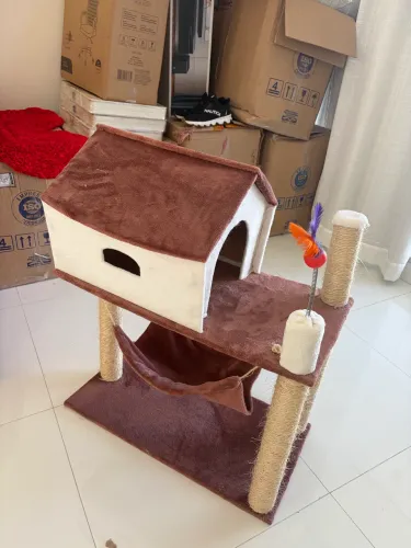 Casinha gato 2 andares com arranhador casa pet