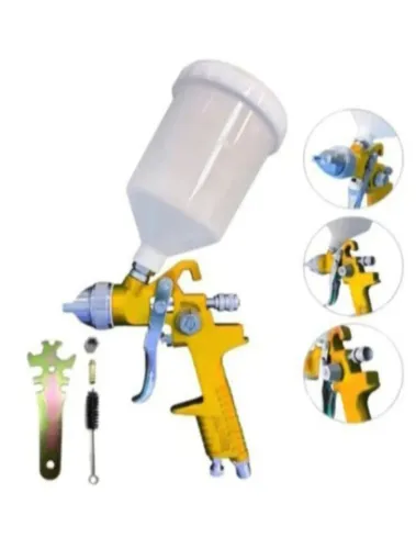 PISTOLA DE PINTURA GRAVIDADE CANECA PLÁSTICA 600ML ALTA PRECISÃO