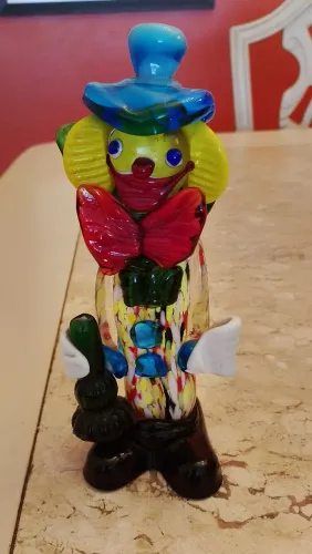 Palhaço feito de Murano italiano 