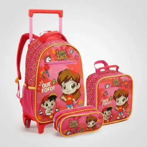 MOCHILA RODINHA ESTOJO E LANCHEIRA ESCOLAR - ATACADO SAI MAIS BARATO