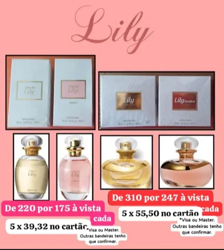 Lily a partir de 175 à vista. Valores no anúncio.