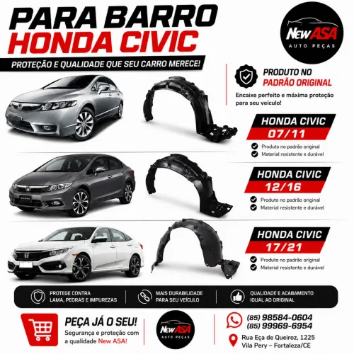 PARA BARRO - ASA DE URUBU CIVIC 07/11 12/16 17/21 ( PADRÃO ORIGINAL) INSTALAMOS NA HORA