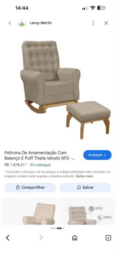 Poltrona amamentação com Puff